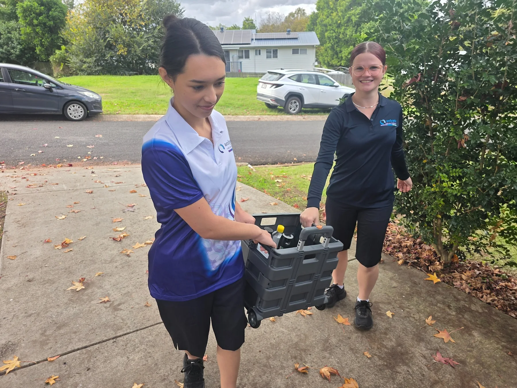 Acclyptic staff arriving with domestic assistance equipment