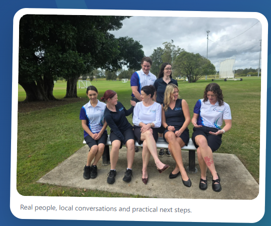 Acclyptic Care and Community team — real people, local conversations and practical next steps
