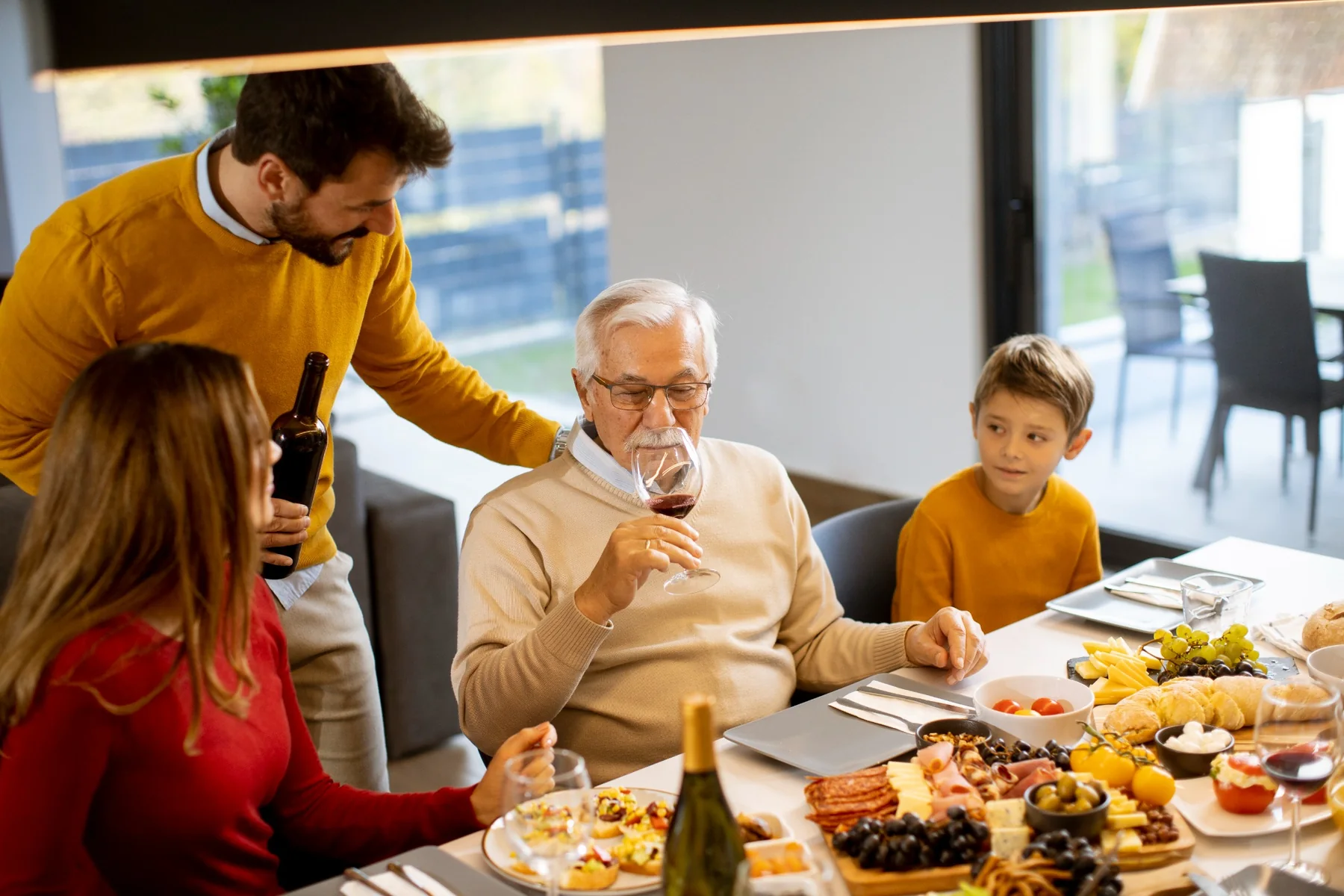 Family sharing a meal